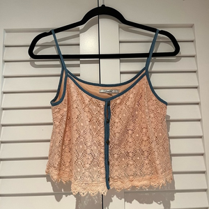 Papaya Spaghetti Strap‎ Crop Top